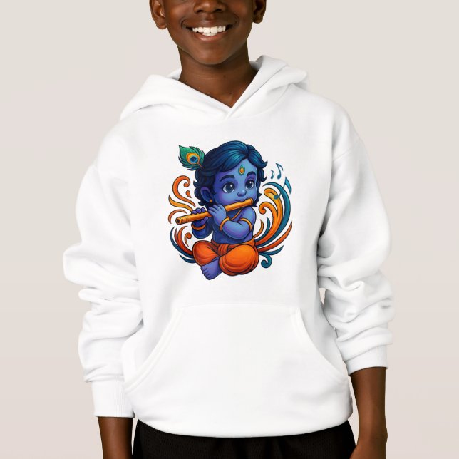 Baby Krishna med Flute - Peace Vibes | Stark 3D T Shirt (Framsida)