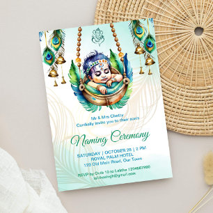 Baby Krishna Namngivning Namkaran Vagga Ceremoni Inbjudningar
