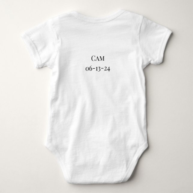 Baby-kroppen kostym säger: "Jag har anlänt" anpass T Shirt (Baksida)