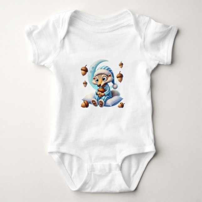 Baby-kroppsdräkt med ekorre t shirt (Framsida)