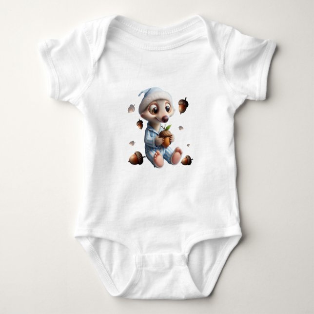 Baby-kroppsdräkt med ekorre t shirt (Framsida)