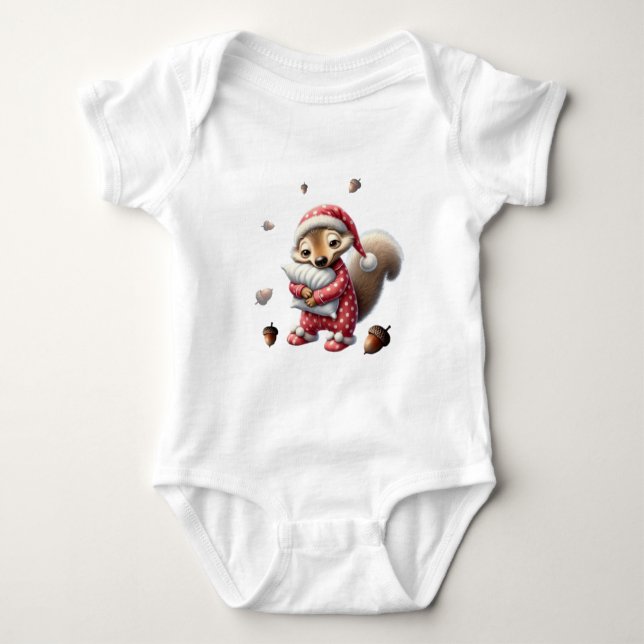 Baby-kroppsdräkt med ekorre t shirt (Framsida)