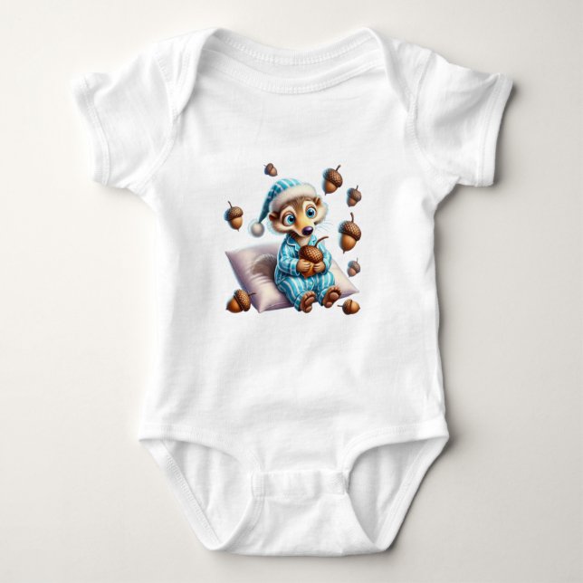 Baby-kroppsdräkt med ekorre t shirt (Framsida)