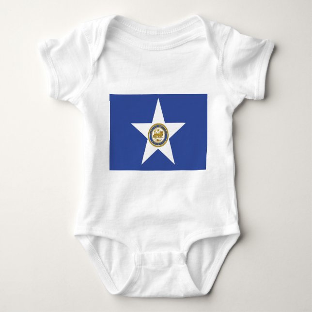 Baby-kroppsdräkt med flagga Houston, USA T Shirt (Framsida)