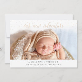 Baby-kungörelsen - vårt nya Äventyr Guld Meddelande