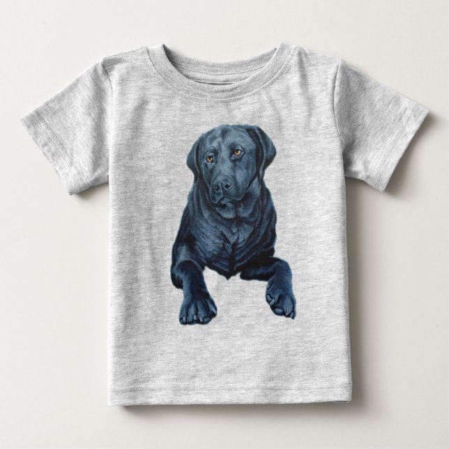 Baby Labrador Shirts Blue Hund Art Baby T-shirts (Framsida)