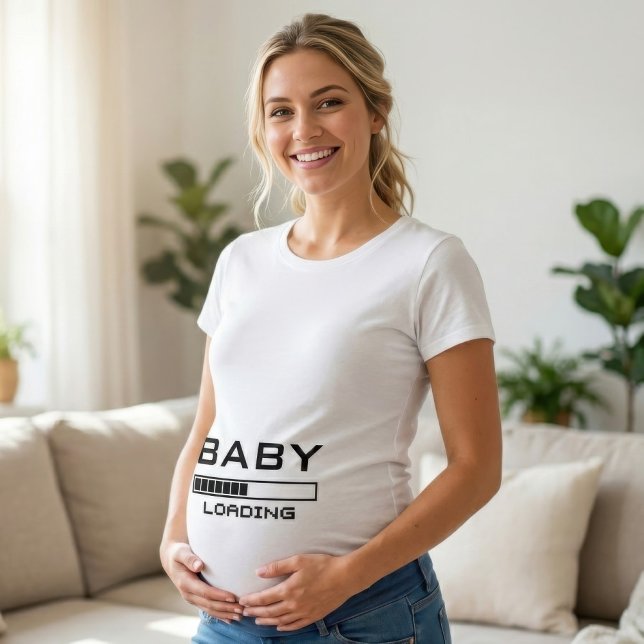 Baby Laddar Rolig Nördig Maternity Tee Shirt (Skapare uppladdad)