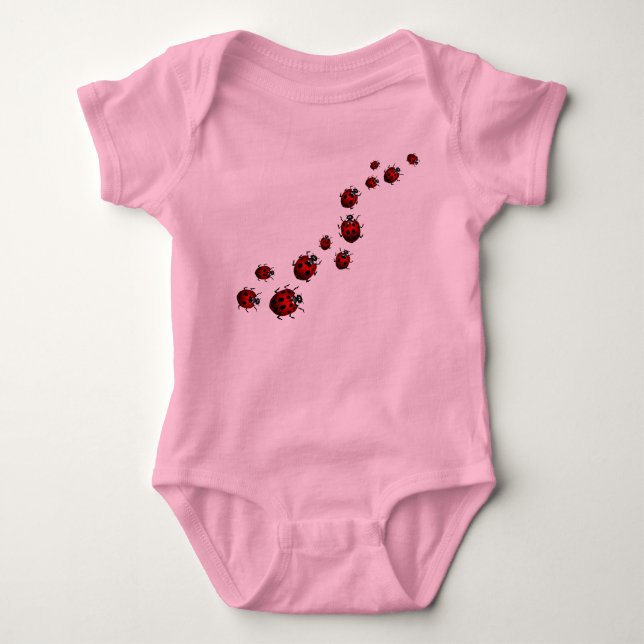 Baby Ladybug Bodydräkt Cute Ladybug Baby One-biet T Shirt (Framsida)