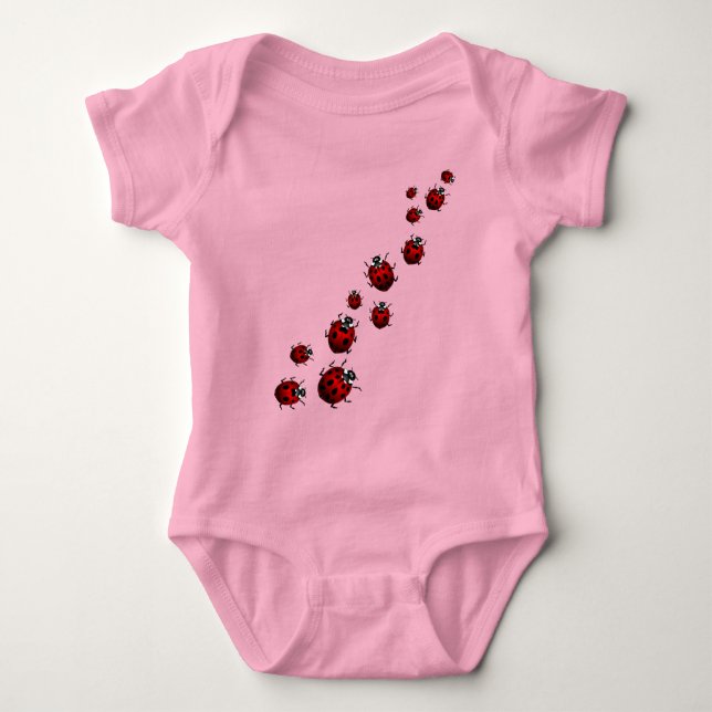 Baby Ladybug Bodydräkt Cute Ladybug Baby One-biet Tee Shirt (Framsida)