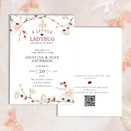 Baby Ladybug QR Code Baby Shower Inbjudningar