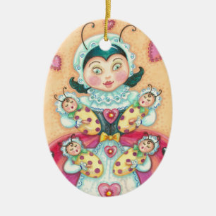 Baby Ladybugs MAMMA CHRISTMAS ORNAMENT Customize