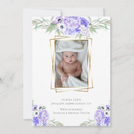 Baby | Lägg till bild Violet Anemone-Blommigt Inbjudningar