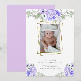 Baby | Lägg till bild Violet Anemone-Blommigt Inbjudningar