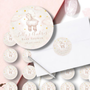 Baby Lamb Dreamy stars Baby Shower Runt Klistermärke