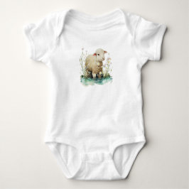 Baby Lamb med Vatten och blommor T Shirt