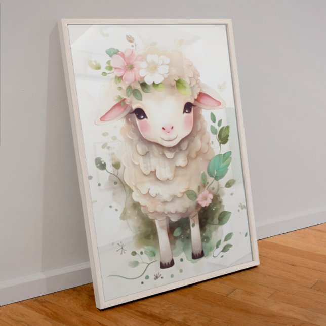 Baby Lamb Nursery Poster (Skapare uppladdad)