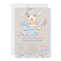 Baby Lamb Rosa Blue Gender Neutral Reveal