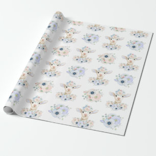 Baby Lamb Rosa Blue Gender Neutral Reveal Presentpapper