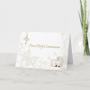 Baby Lamb Tan första hälsningskort Kort