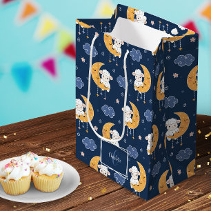 Baby Lamb vid Måne Mönster med första Namn