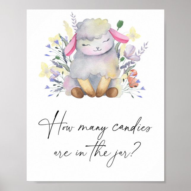 Baby lamm - gissa hur många candies Poster (Framsidan)