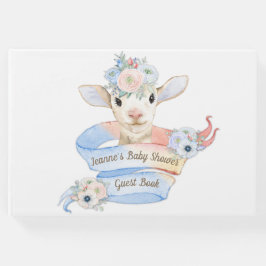 Baby Lamm Pink Blå Könsneutral Avslöjande Gästböcker
