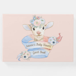 Baby Lamm Pink Blå Könsneutral Avslöjande Gästböcker