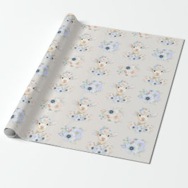 Baby Lamm Pink Blå Könsneutral Avslöjande Presentpapper