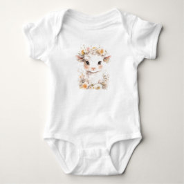Baby lammfår med blommor t shirt