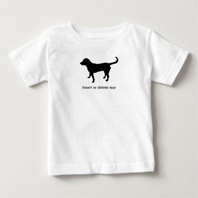 Baby lapshirt black lab silhouette tee shirt (Framsida)