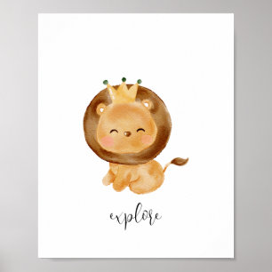 Baby Lejon Explore Nursery Poster