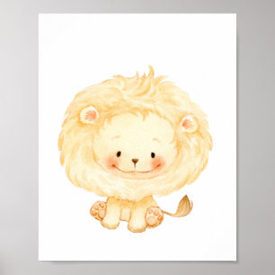 Baby Lejon Nursery Wall Art Poster