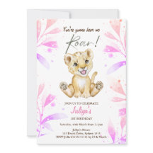 Baby lejon Roar flicka 1:a födelsedag