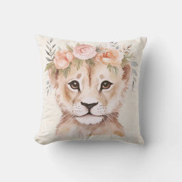 Baby Lejona Unge med Flower Krona | Nursery Design Kudde