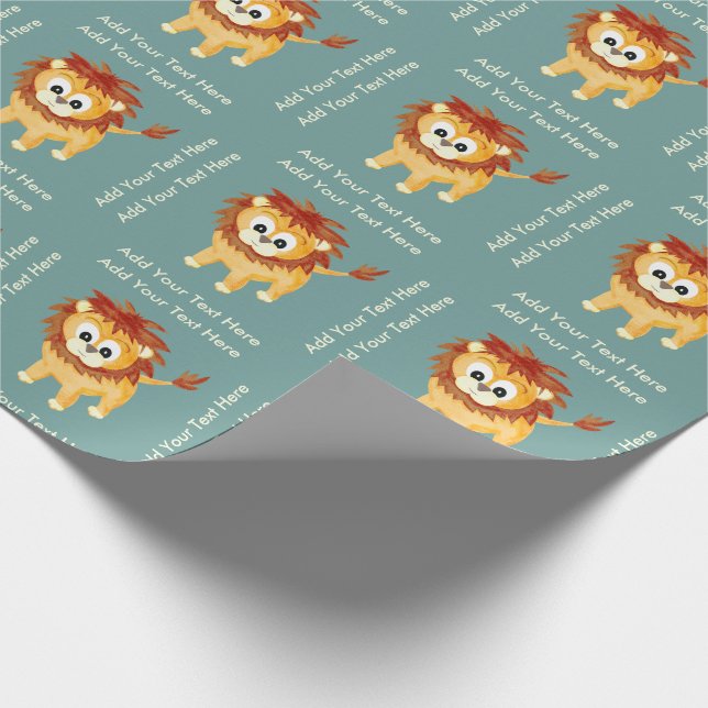 Baby Lejonare Unge Cute Children's Birthday Anpass Presentpapper (Hörn)