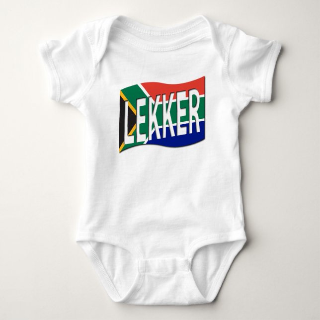 Baby Lekker South African 1-Biet in White T Shirt (Framsida)