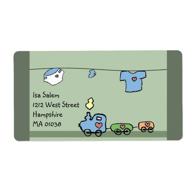 Baby leksak - babyduschetikett för pojke och flick fraktsedel (Framsidan)