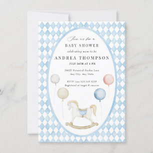 Baby Leksak Vintage Baby Shower Inbjudningar