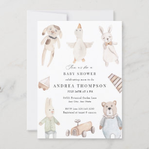 Baby Leksak Vintage Baby Shower Inbjudningar