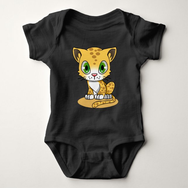Baby leopard baby bodysuit t shirt (Framsida)
