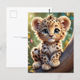 Baby Leopard i djungeln, Postcrossing Postkort Vykort