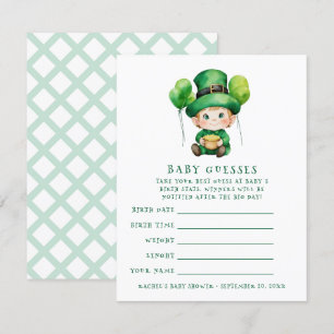 Baby Leprechaun-babyduschgissningsspelet Inbjudningar