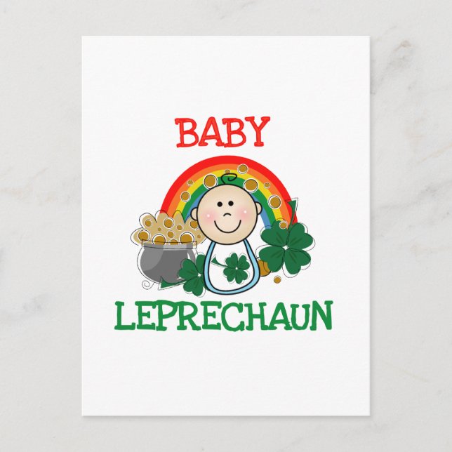 Baby Leprechaun Tshirts och Gifts Vykort (Framsida)