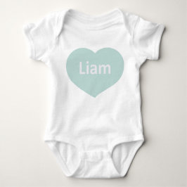 Baby Liam White blue-grönt Heart Baby Bodykostym T Shirt