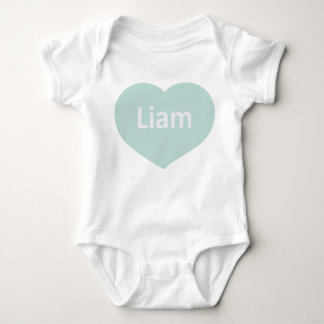 Baby Liam White blue-grönt Heart Baby Bodykostym T Shirt