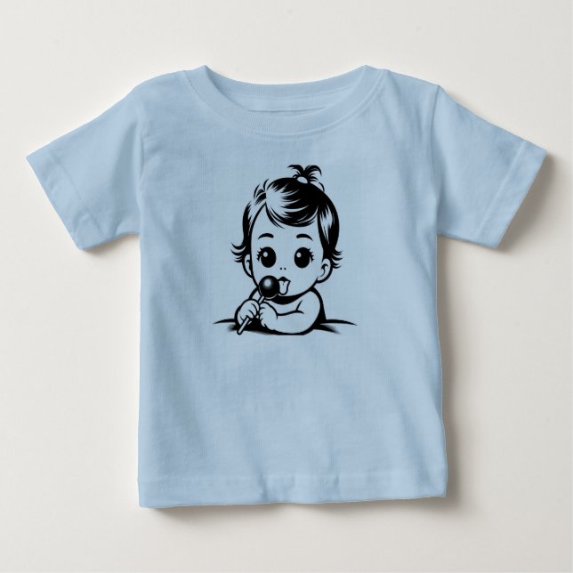 baby lickar en sockerpop t shirt (Framsida)