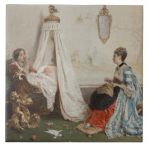 Baby ligger i sömn (av Gerolamo Induno)