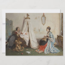 Baby ligger i sömn (av Gerolamo Induno)