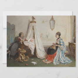 Baby ligger i sömn (av Gerolamo Induno) Kort