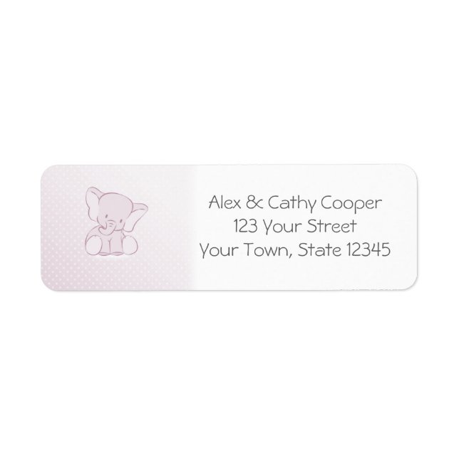 Baby Lilac Elephant Returadress Etikett (Framsidan)